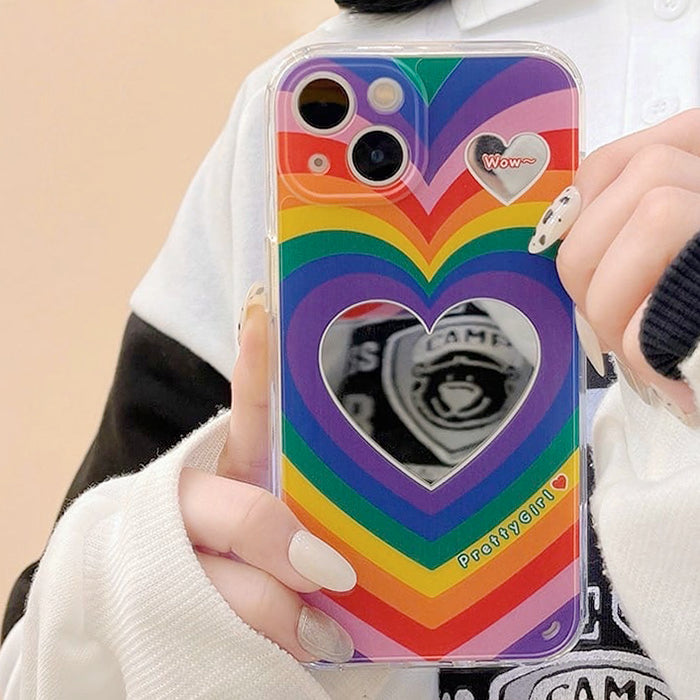 rainbow heart iphone case boogzel apparel