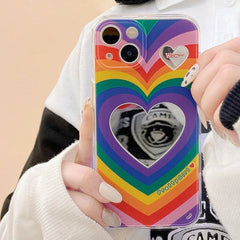 rainbow heart iphone case boogzel apparel