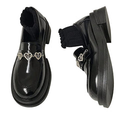 rhinestone heart loafers boogzel apparel
