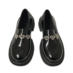 rhinestone heart loafers boogzel apparel