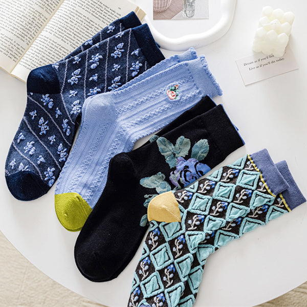 flower embroidery socks boogzel apparel