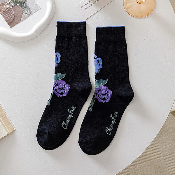 roses embroidery socks boogzel apparel
