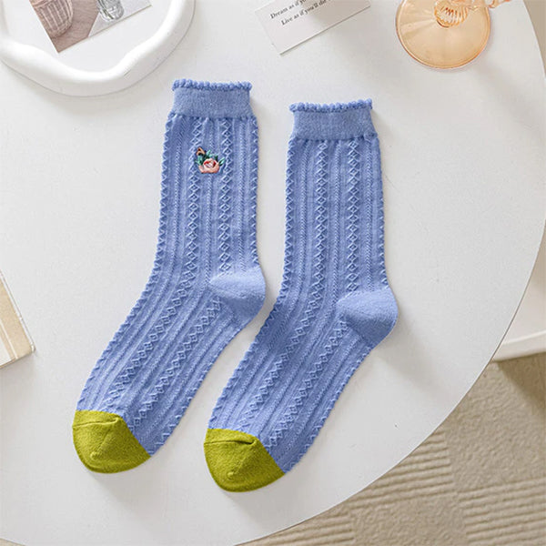 roses embroidery socks boogzel apparel