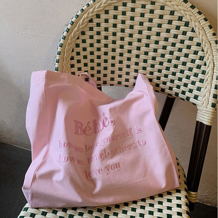 Bébé Embroidery Aesthetic Tote Bag boogzel apparel