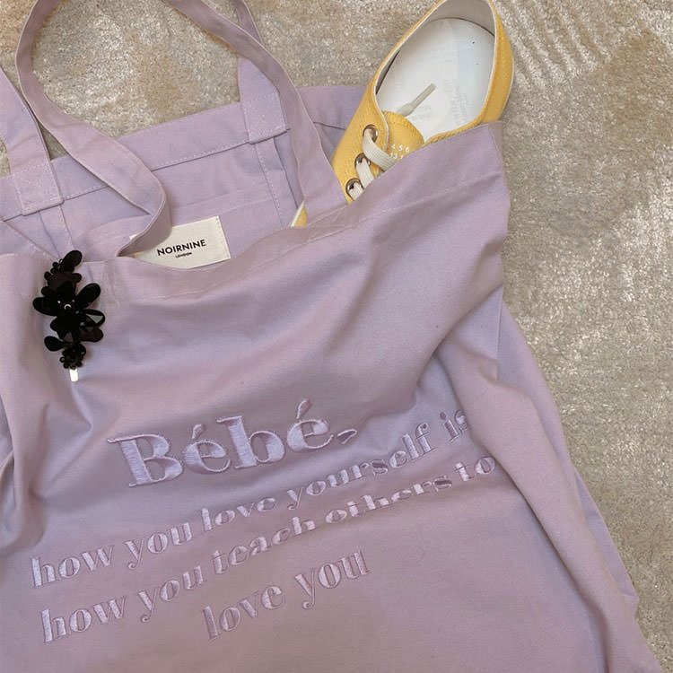 Bébé Embroidery Aesthetic Tote Bag boogzel apparel
