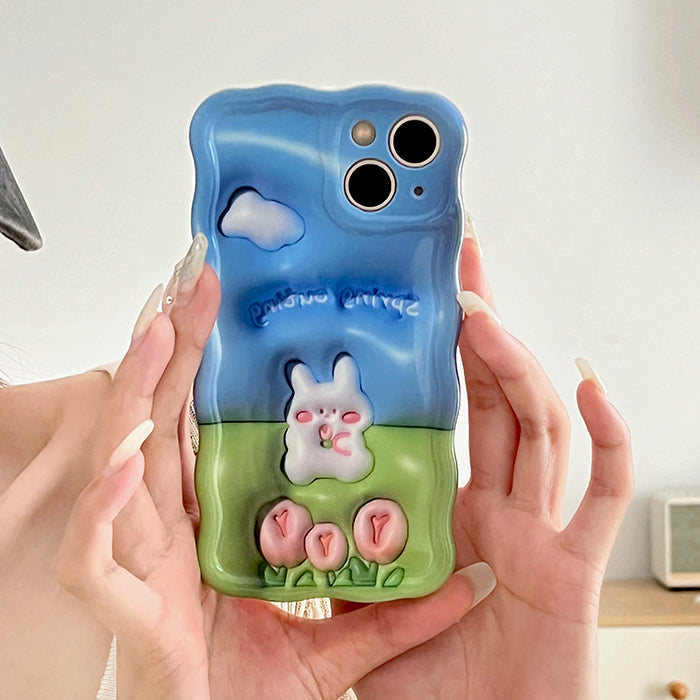 tulips and rabbit iphone case boogzel apparel