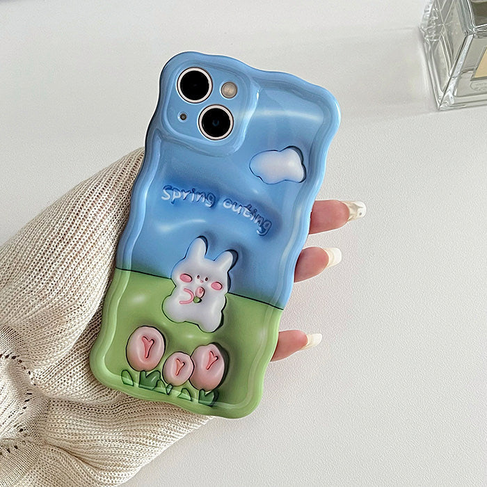 flowers and rabbit iphone case boogzel apparel