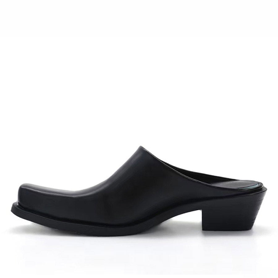 Square Toe Minimalist Black Mules - Boogzel Clothing