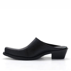 Square Toe Minimalist Black Mules - Boogzel Clothing