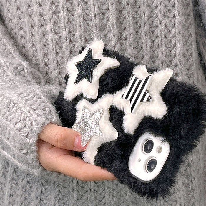 black fluffy iphone case boogzel apparel
