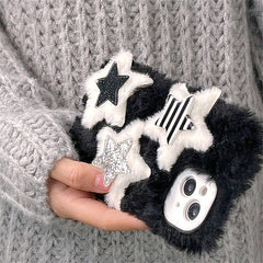 black fluffy iphone case boogzel apparel