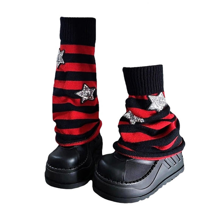 stars striped leg warmers boogzel apparel