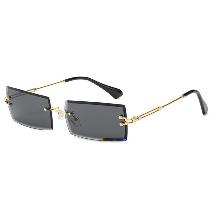 black rimless sunglasses boogzel apparel