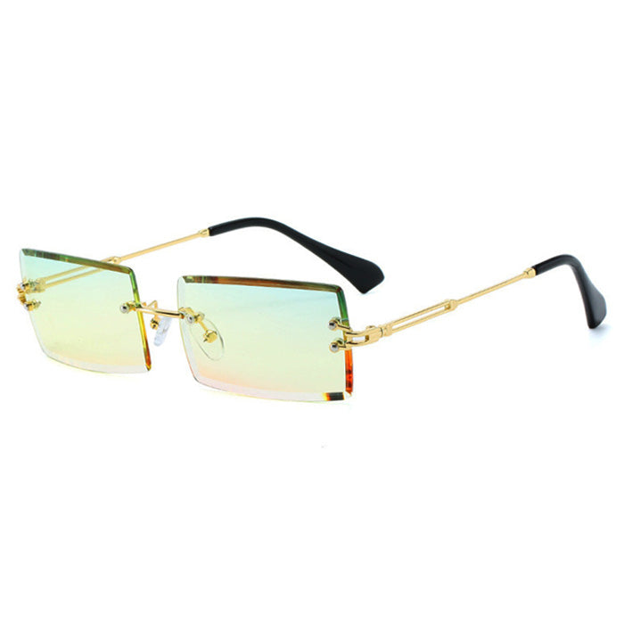 rimless rectangle glasses boogzel apparel