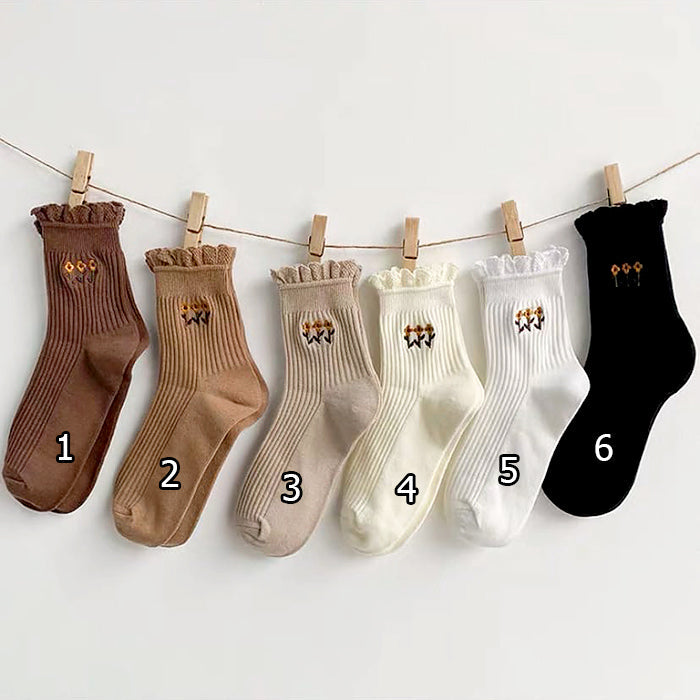 sunflower ruffle socks boogzel apparel