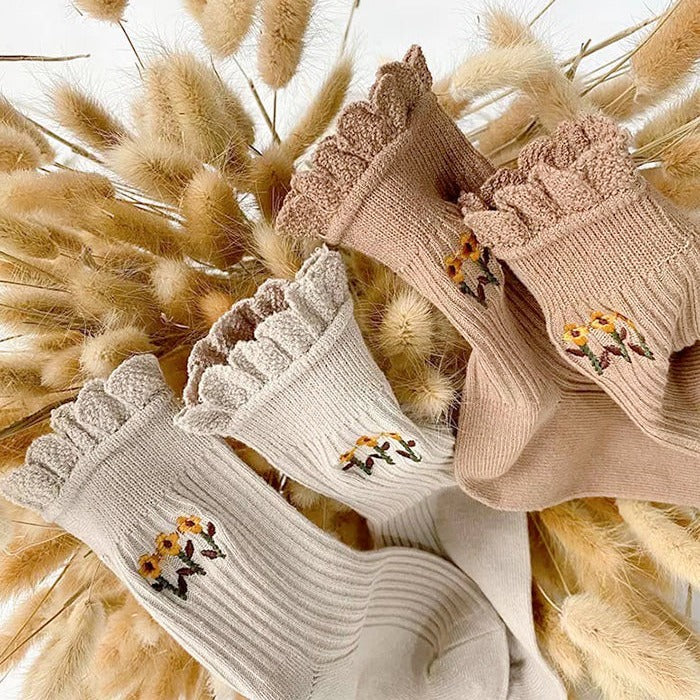 sunflower embroidery socks boogzel apparel