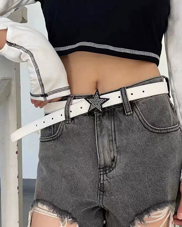 star Y2K Rhinestone Belt boogzel clothing