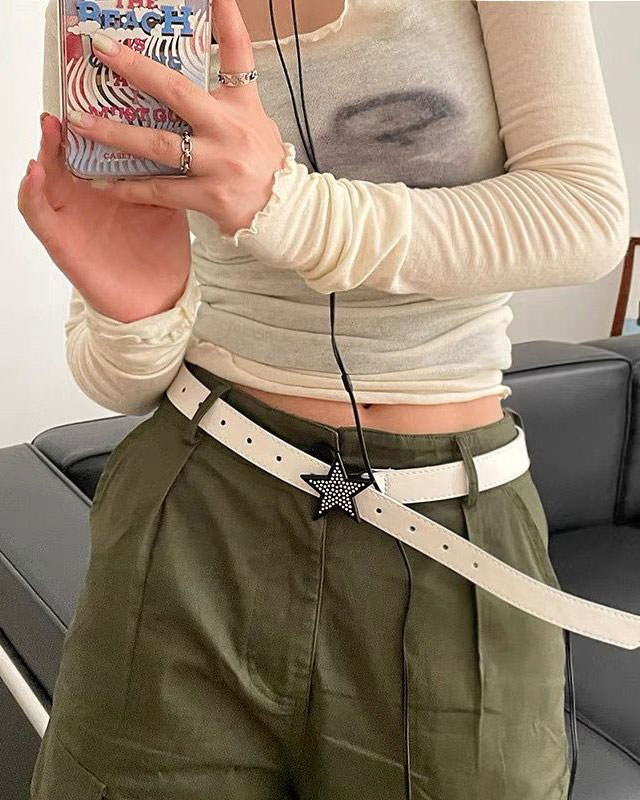 star Y2K Rhinestone Belt boogzel clothing