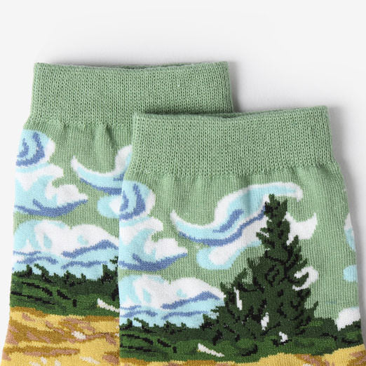 Wheat Field with Cypresses Socks BOOGZEL APPAREL