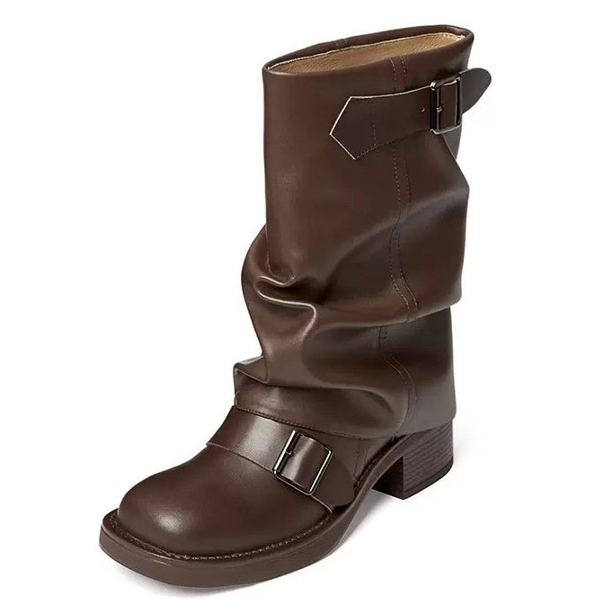 No Apologies Wide Calf Tube Boots - grunge boots - boogzel clothing