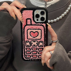 y2k pink embroidered iphone case boogzel apparel