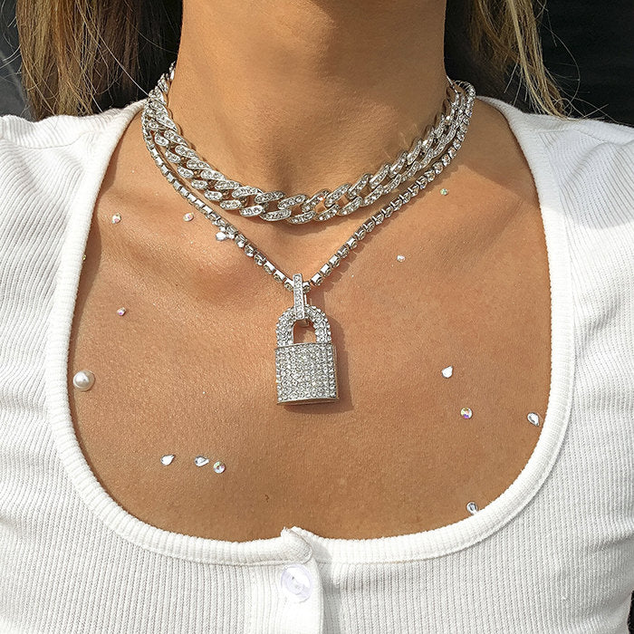 y2k rhinestone necklace boogzel apparel