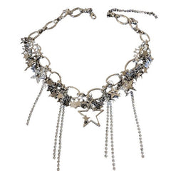 y2k stars rhinestone necklace boogzel clothing