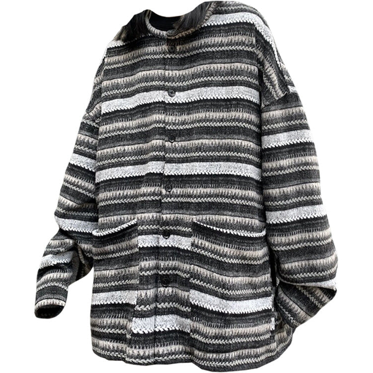 80's Grandma Striped Cardigan Sweater - Boogzel Clothing