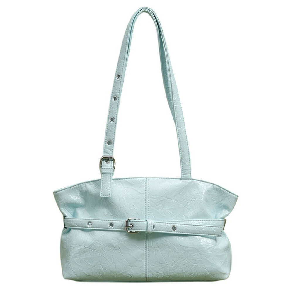 pastel blue buckle shoulder bag boogzel clothing