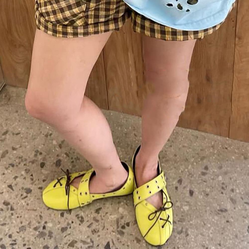 aesthetic lace up ballet flats boogzel clothing