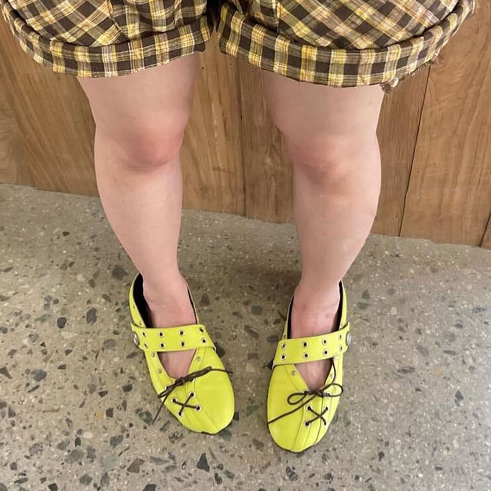 aesthetic lace up ballet flats boogzel clothing