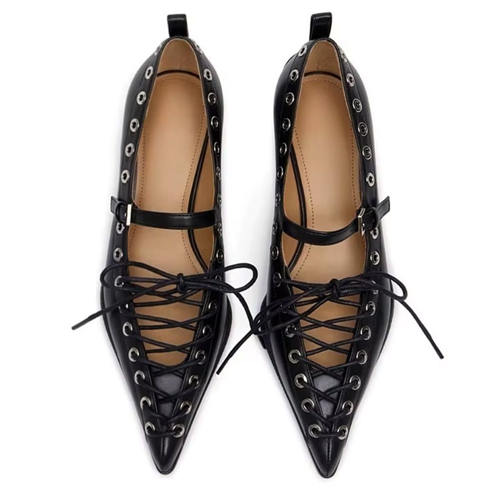aesthetic lace-up pointed toe heels boogzel clothing
