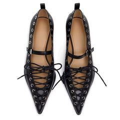 aesthetic lace-up pointed toe heels boogzel clothing