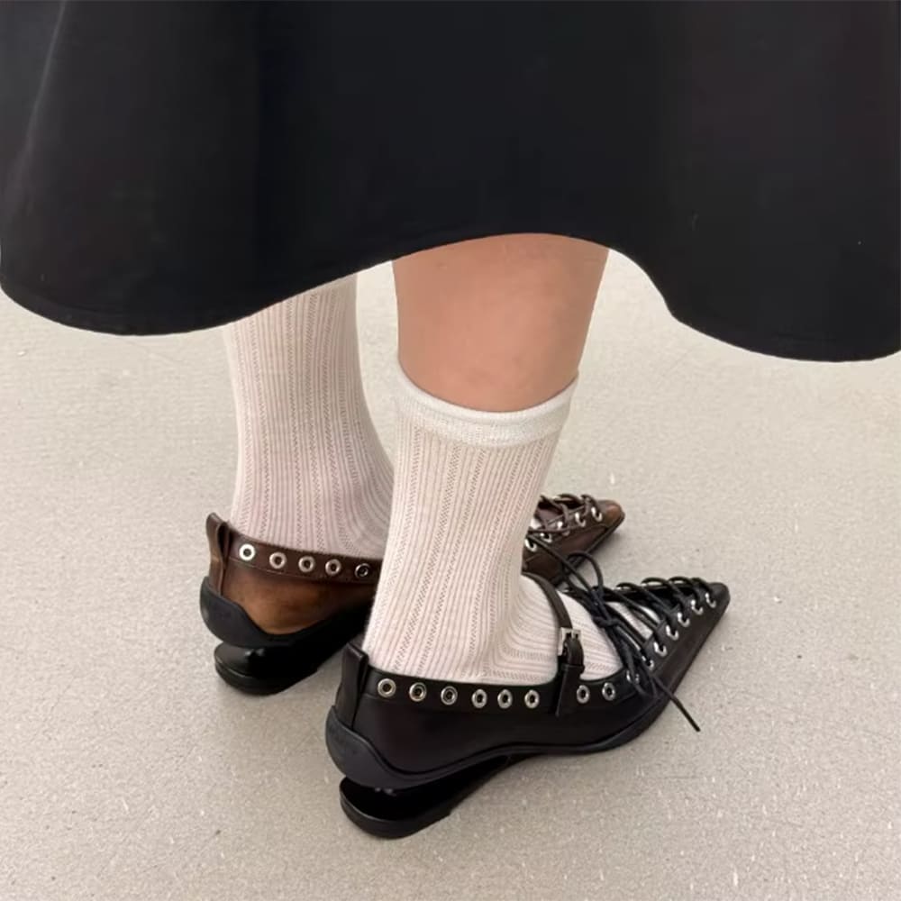 aesthetic lace-up pointed toe heels boogzel clothing