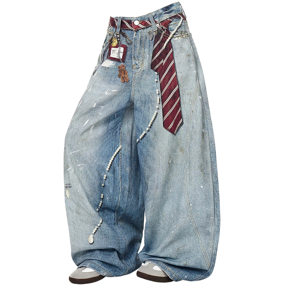 aesthetic layered baggy jeans boogzel clothing