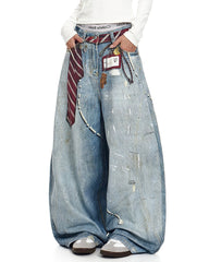 aesthetic layered baggy jeans boogzel clothing