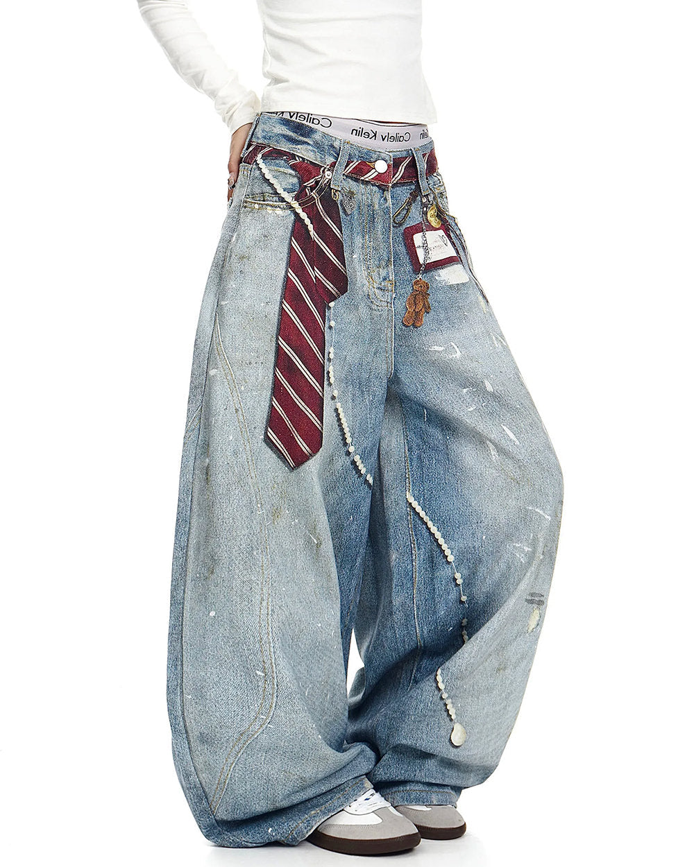 aesthetic layered baggy jeans boogzel clothing