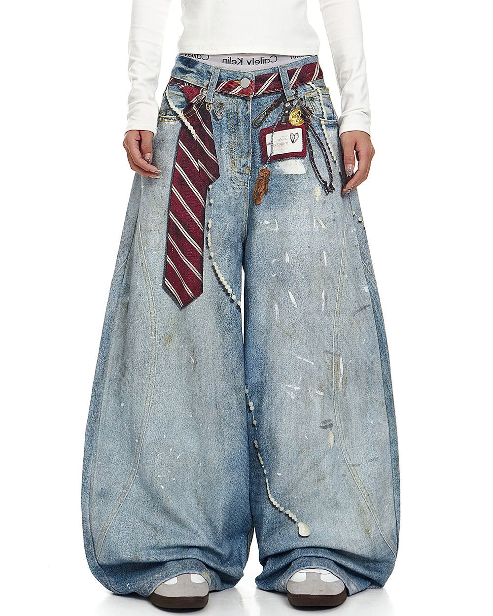 aesthetic layered baggy jeans boogzel clothing