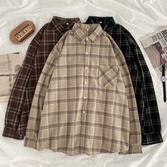 Aesthetic Plaid collar Shirt - aesthetic clothing - boogzel clothing