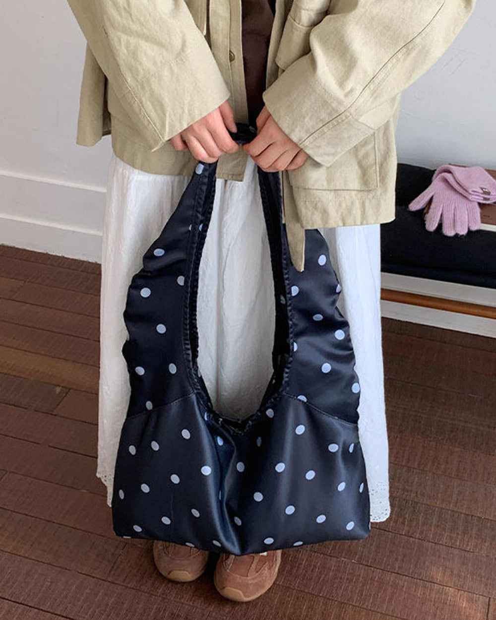 aesthetic polka dot shoulder bag boogzel clothing