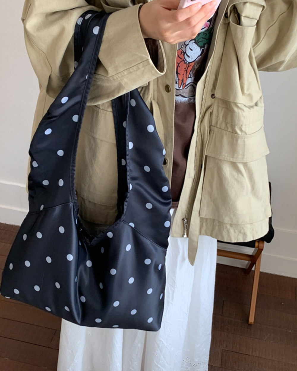 aesthetic polka dot shoulder bag boogzel clothing