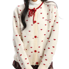 aesthetic heart pattern cardigan boogzel clothing