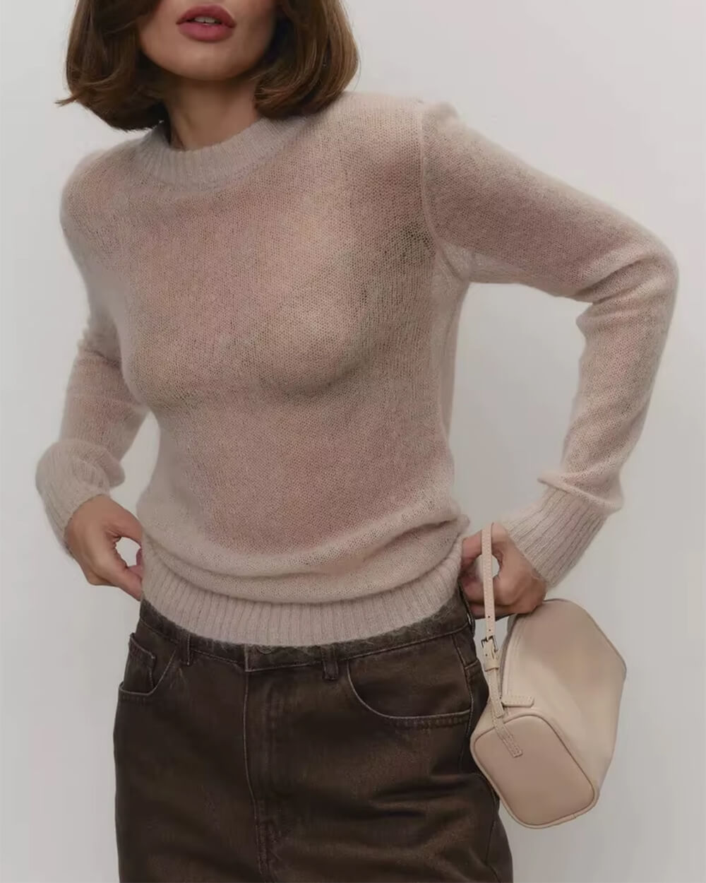 aesthetic sheer knit sweater boogzel clothing