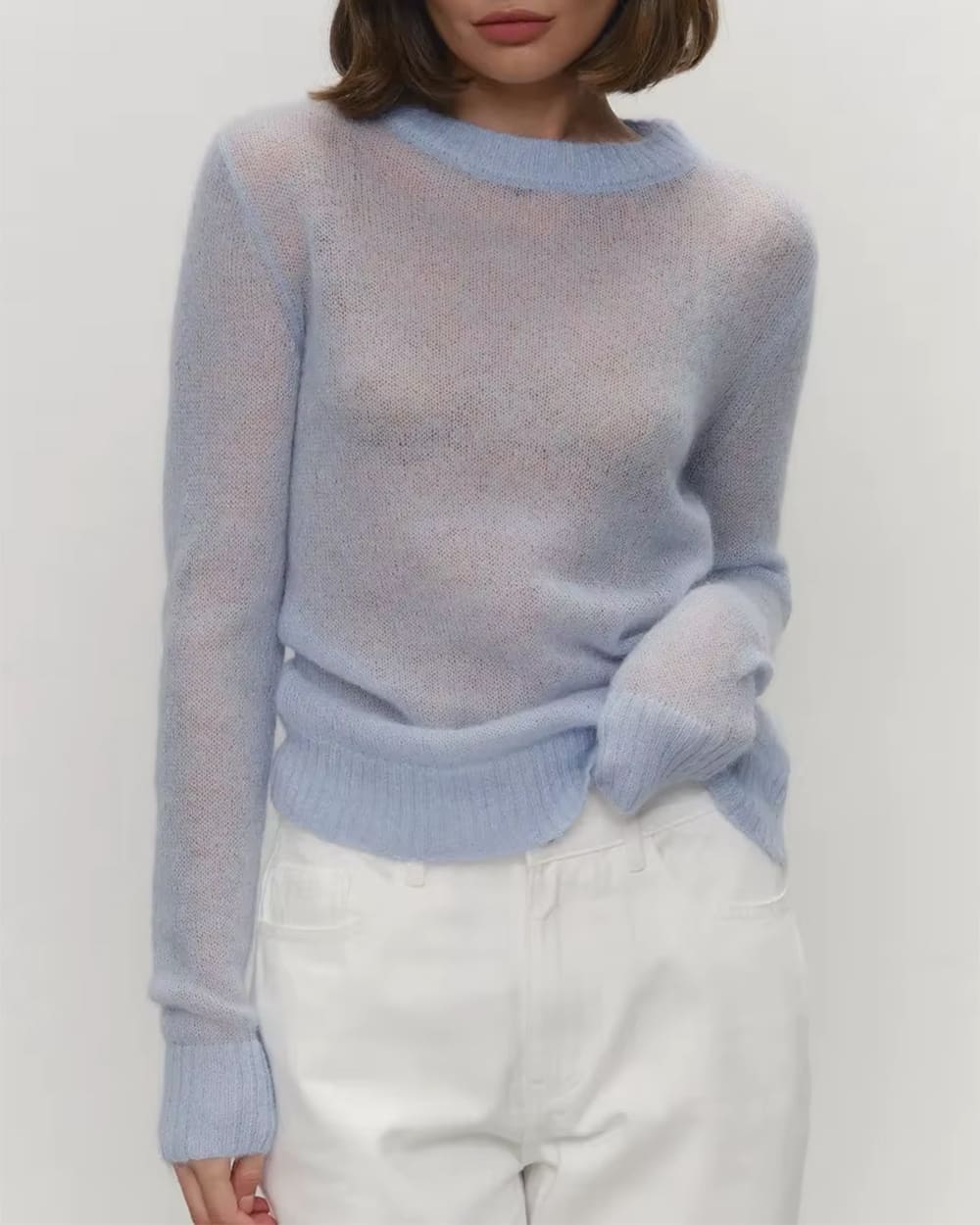 aesthetic sheer knit sweater boogzel clothing