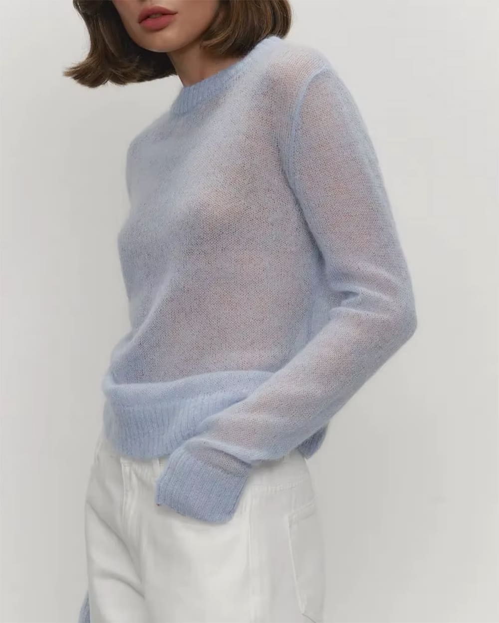 aesthetic sheer knit sweater boogzel clothing
