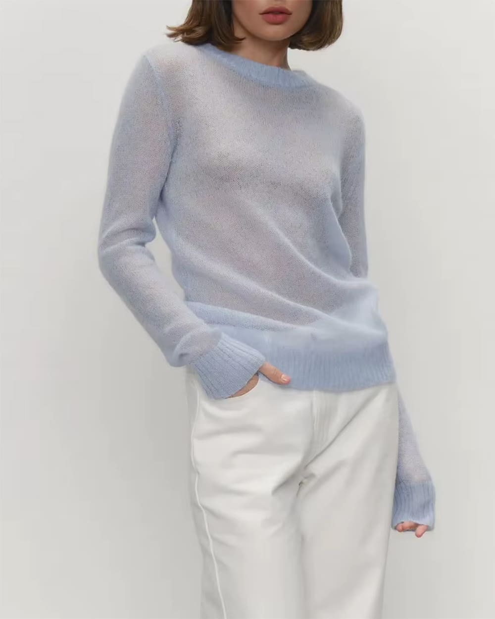 aesthetic sheer knit sweater boogzel clothing