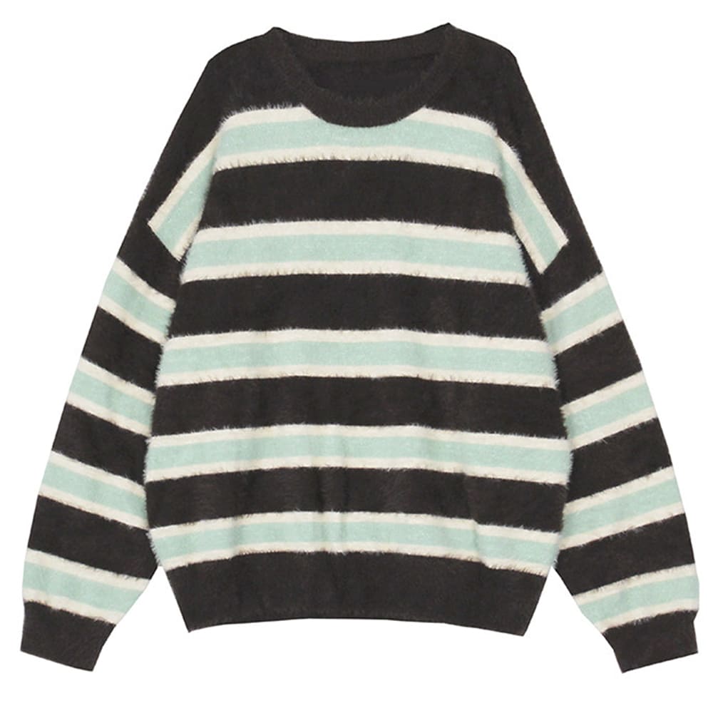 aesthetic striped knit sweater boogzel clothing