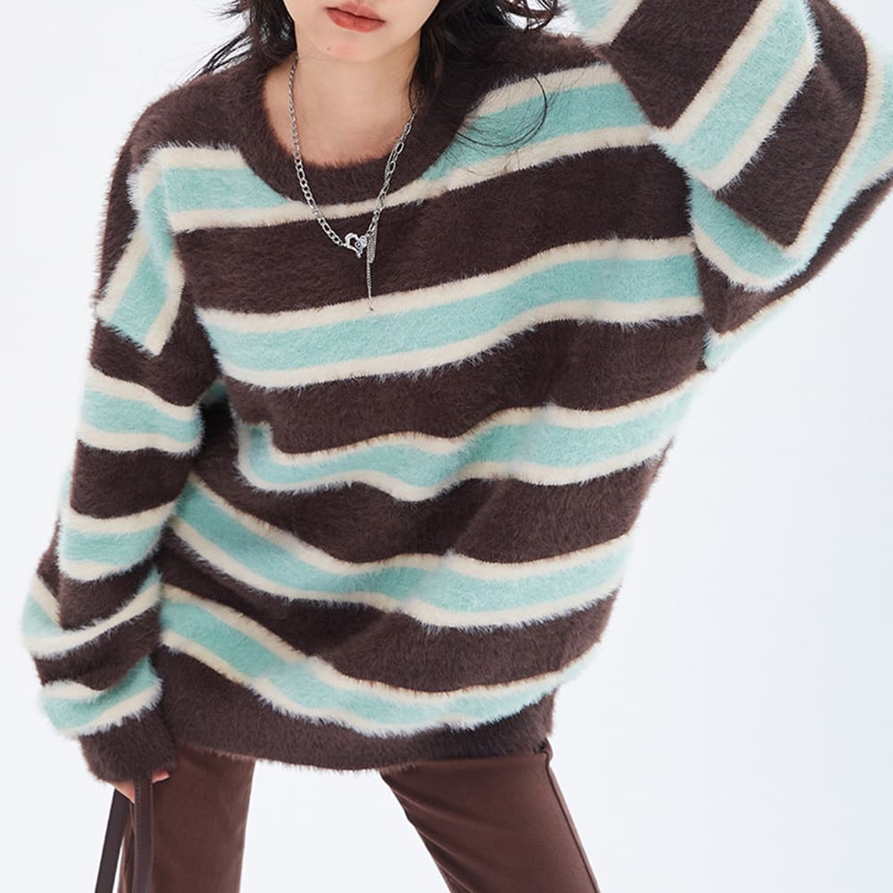 aesthetic striped knit sweater boogzel clothing