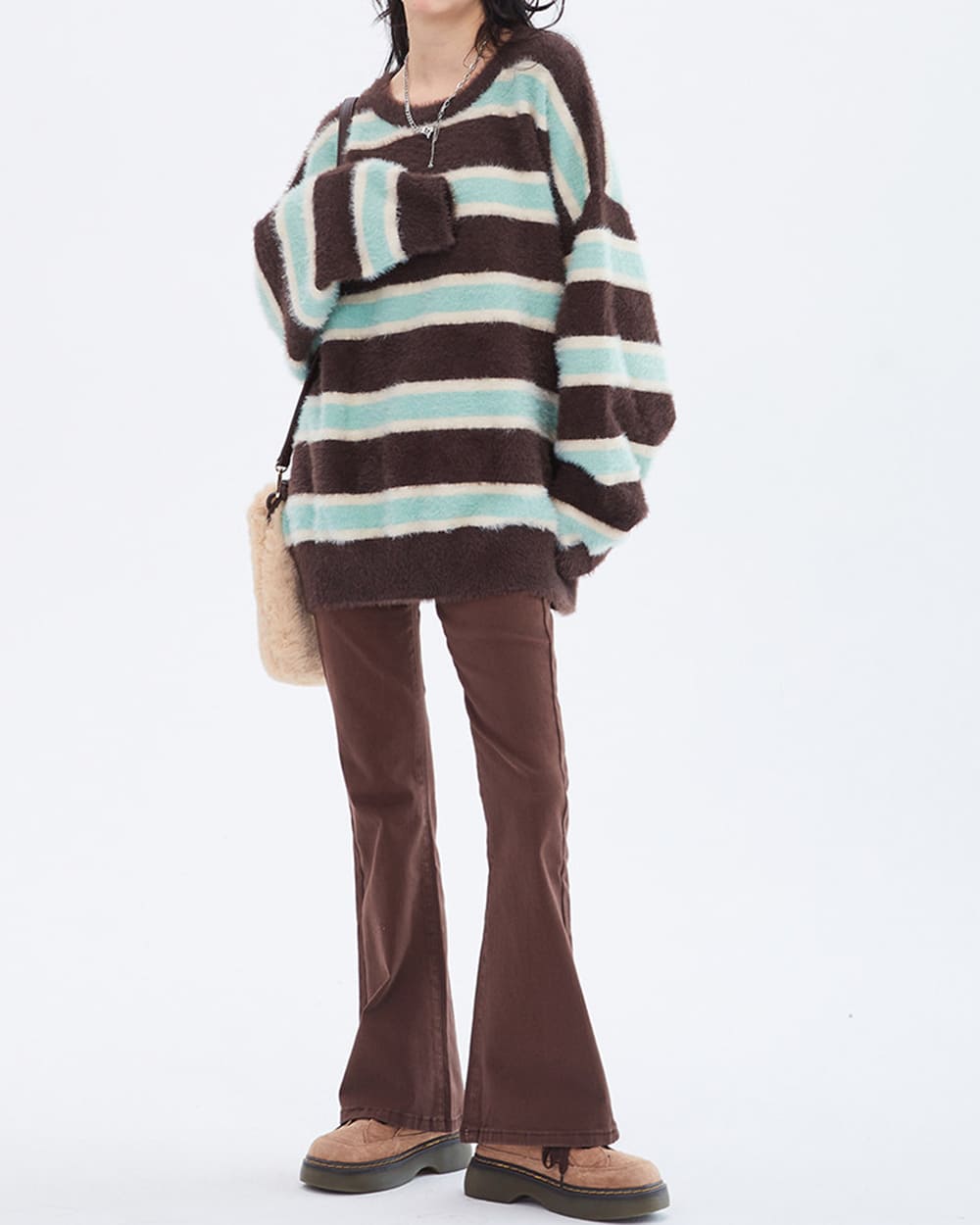 aesthetic striped knit sweater boogzel clothing