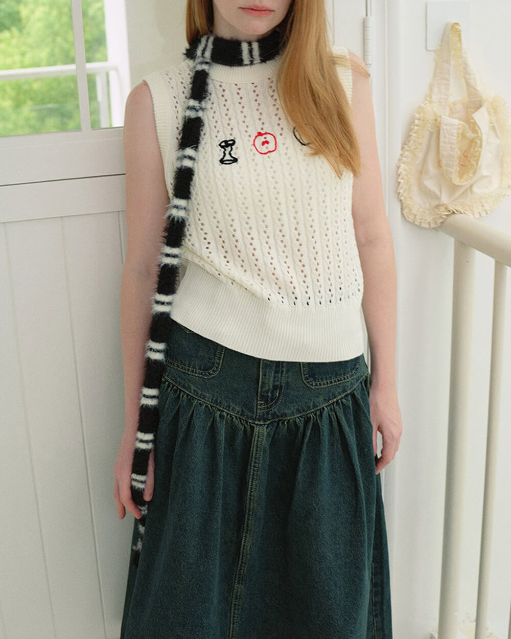 aesthetic striped skinny scarf boogzel clothing